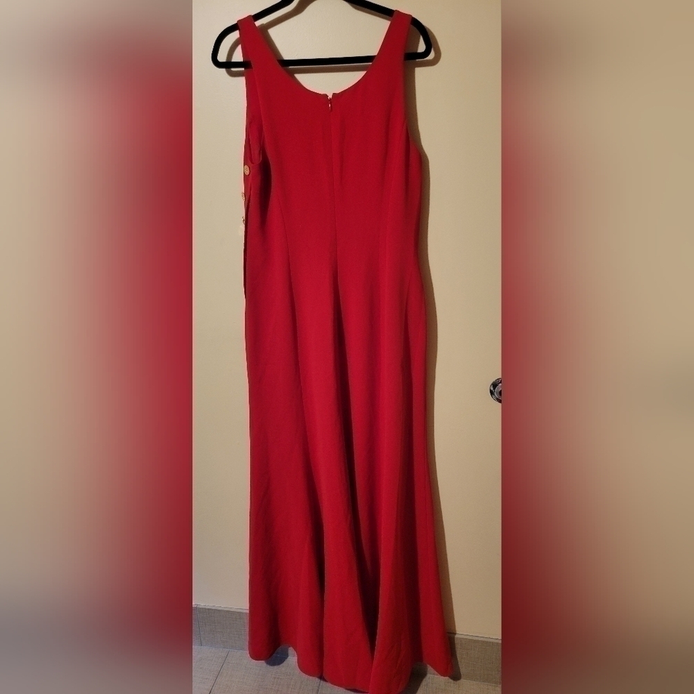Ralph lauren purple label red gold side buttons Gown Dress size 12. - Picture 2 of 13
